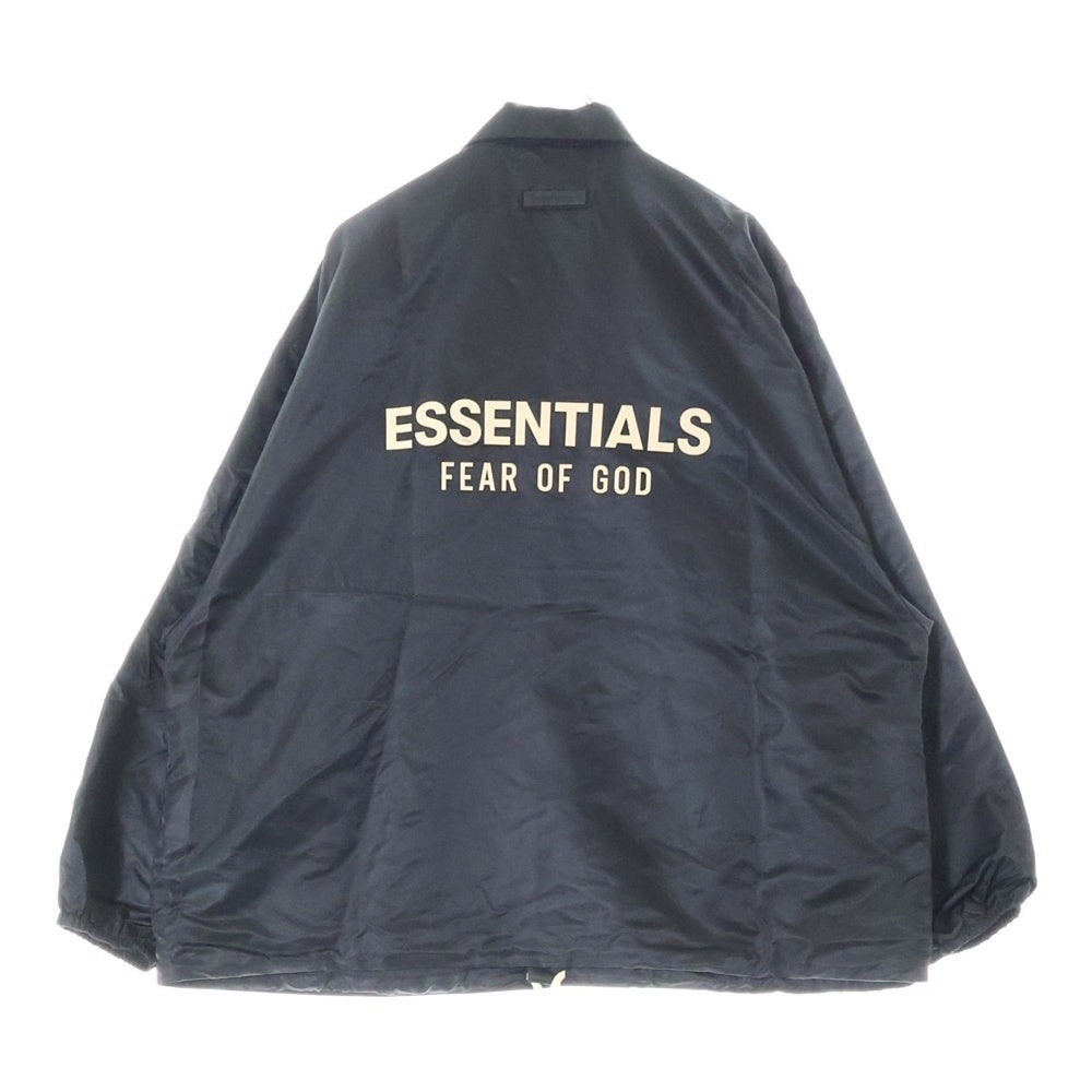 FEAR OF GOD ESSENTIALS(フィアオブゴッド エッセンシャルズ) バックラバーロゴ ナイロン コーチジャケット ブラック