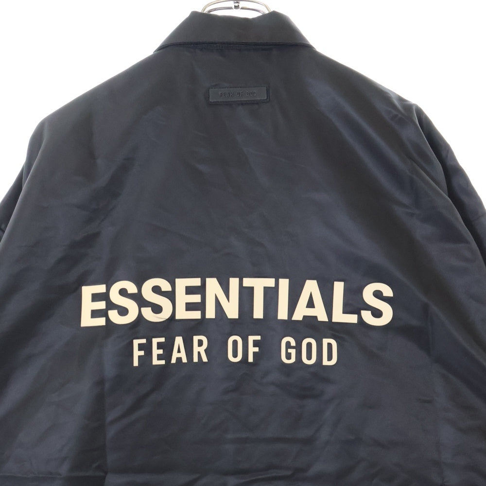 FEAR OF GOD ESSENTIALS(フィアオブゴッド エッセンシャルズ) バックラバーロゴ ナイロン コーチジャケット ブラック