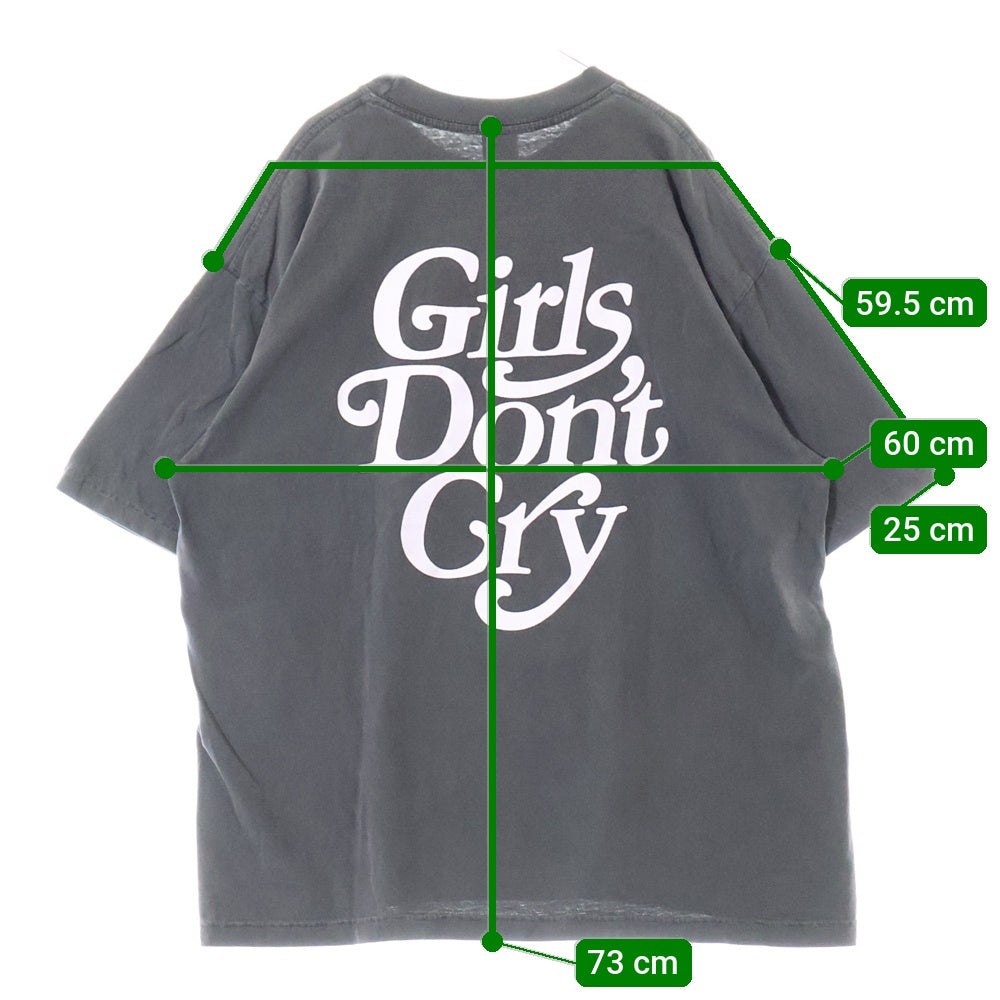 Girls Don't Cry(ガールズドントクライ) DC Logo Tee ロゴプリント クルーネック 半袖Tシャツ カットソー グレー