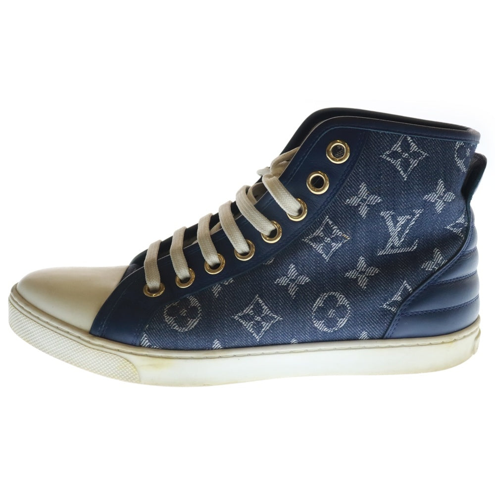 LOUIS VUITTON(ルイヴィトン) タトゥーライン モノグラム デニム ハイカットスニーカー インディゴ MS1105 レディース
