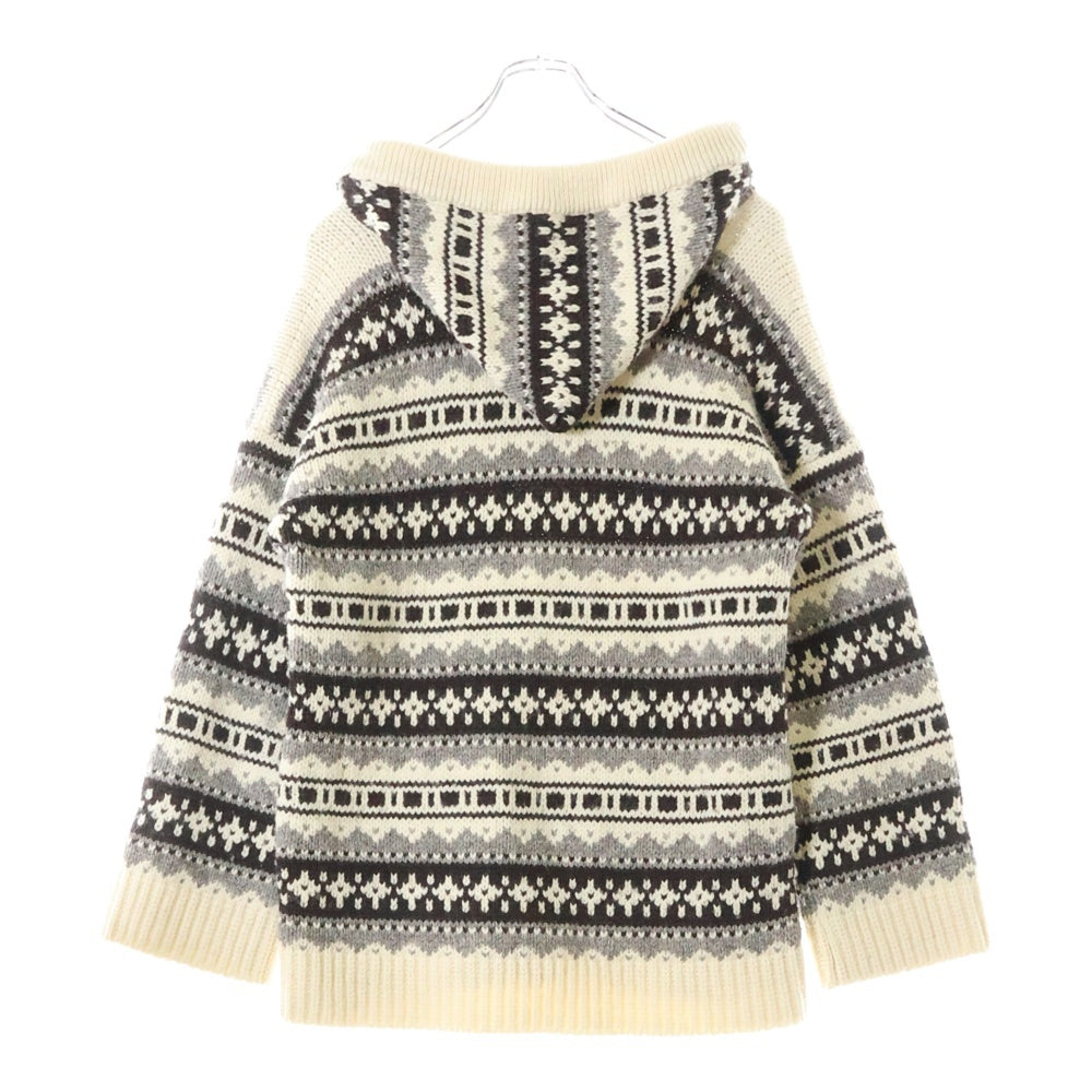 CELINE(セリーヌ) 21AW Oversized Baja Pullover オーバーサイズ バハ プルオーバーニットパーカー ホワイト/ブラウン 2A80R107O
