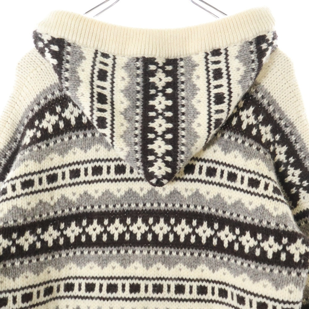 CELINE(セリーヌ) 21AW Oversized Baja Pullover オーバーサイズ バハ プルオーバーニットパーカー ホワイト/ブラウン 2A80R107O