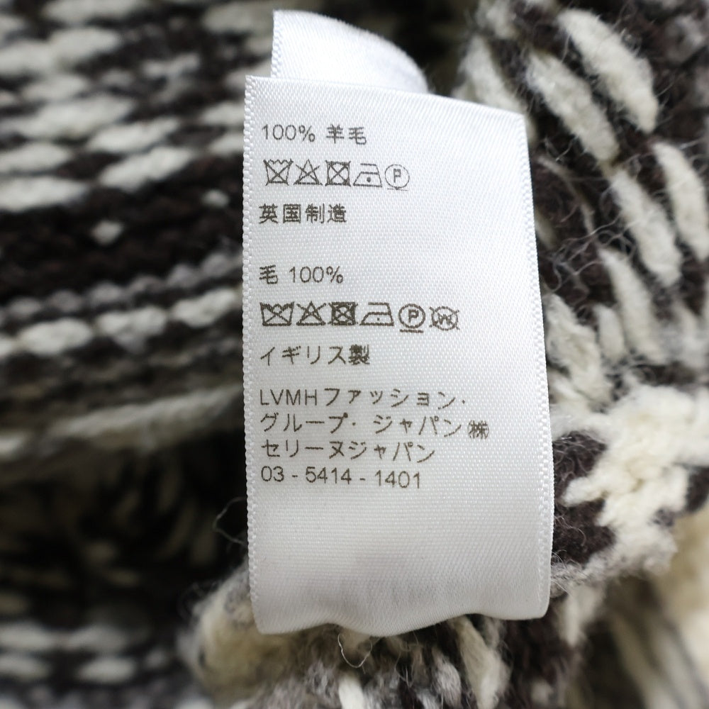 CELINE(セリーヌ) 21AW Oversized Baja Pullover オーバーサイズ バハ プルオーバーニットパーカー ホワイト/ブラウン 2A80R107O