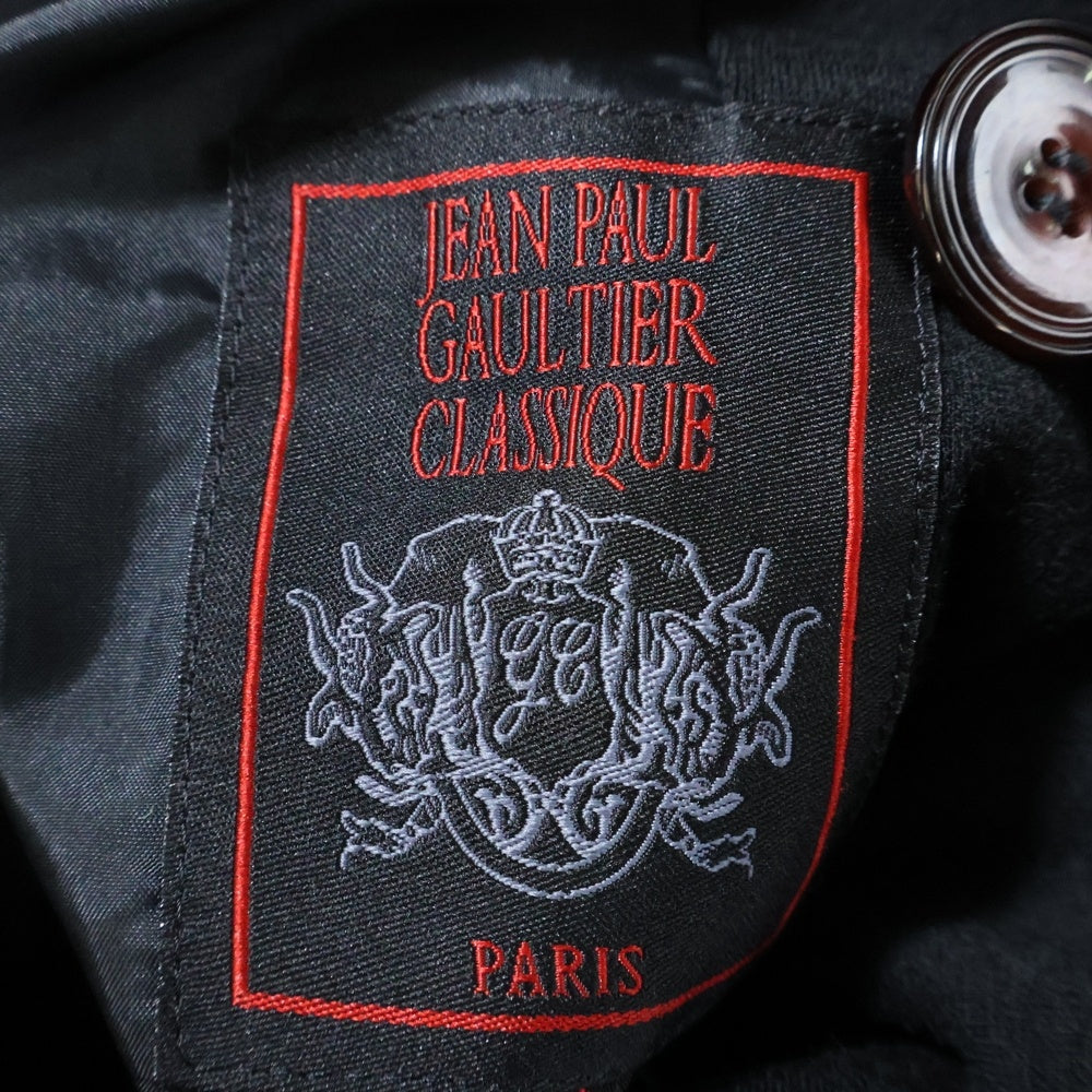 Jean Paul GAULTIER(ジャンポールゴルチエ) ウール スーパーロングダブルコート ブラック 560-5 co ja YA 0924