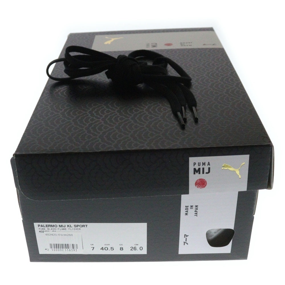 PUMA(プーマ) PALERMO MIJ KL SPORT パレルモ スウェードレザー ローカットスニーカー ブラック/オレンジ US8/26cm 402421-01