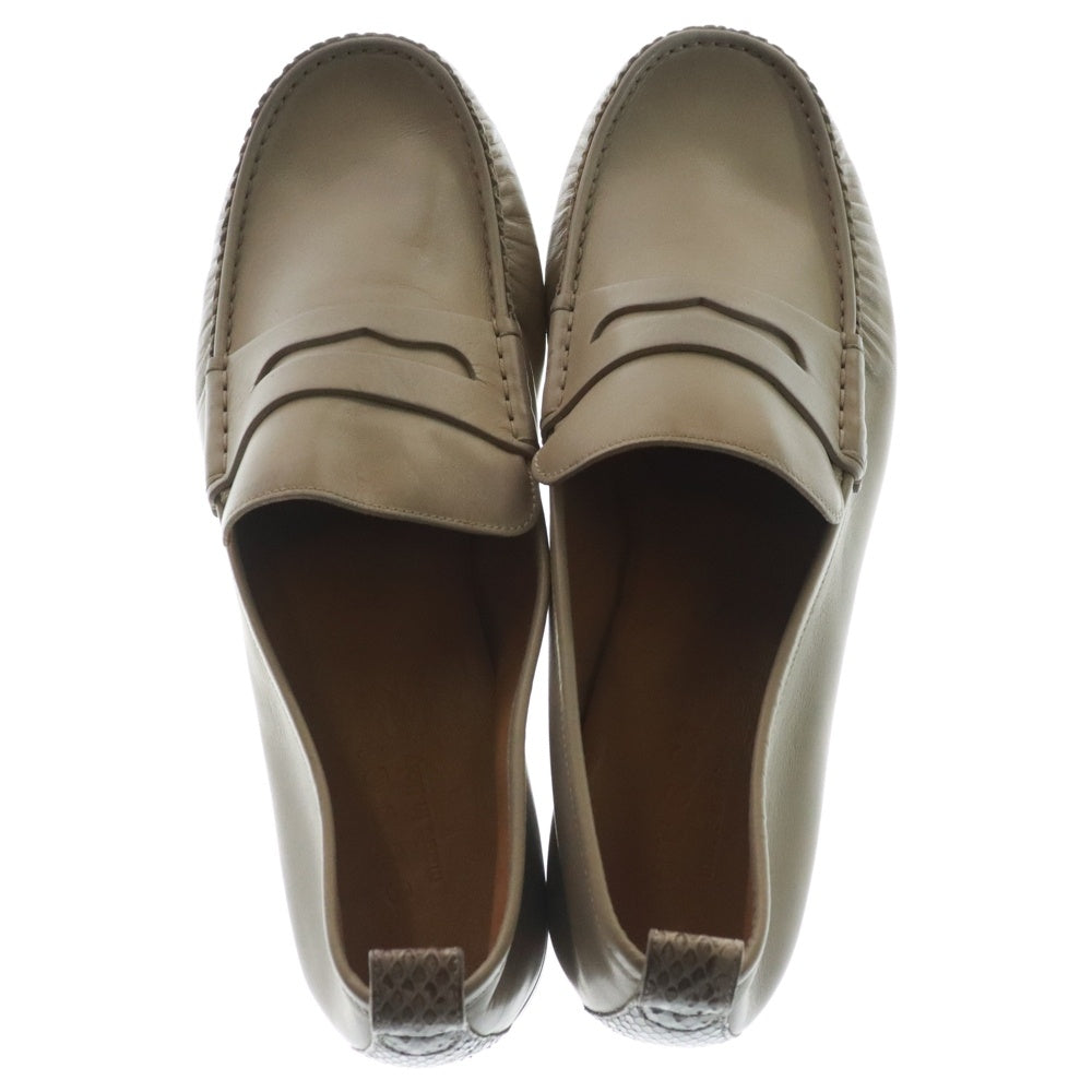 GUCCI(グッチ) レザー コインローファー ベージュ 407443