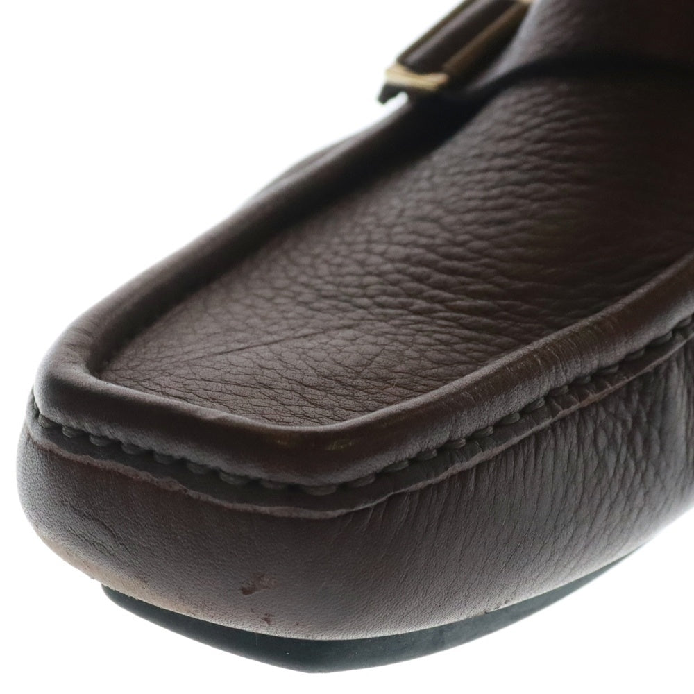 GUCCI(グッチ) モカシン レザーシューズ ローファー スリッポン ダークブラウン 108143