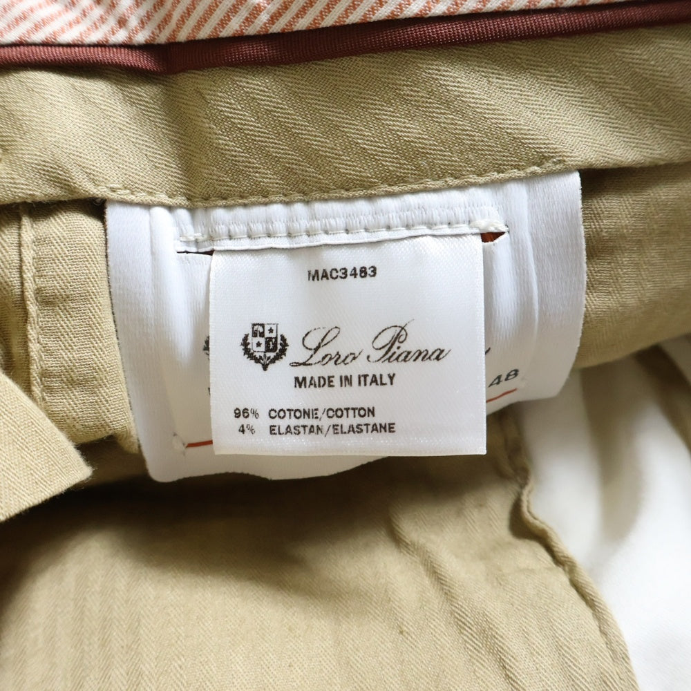 Loro Piana(ロロピアーナ) センタープレス コットン ストレートパンツ スラックス ホワイト FAE8346