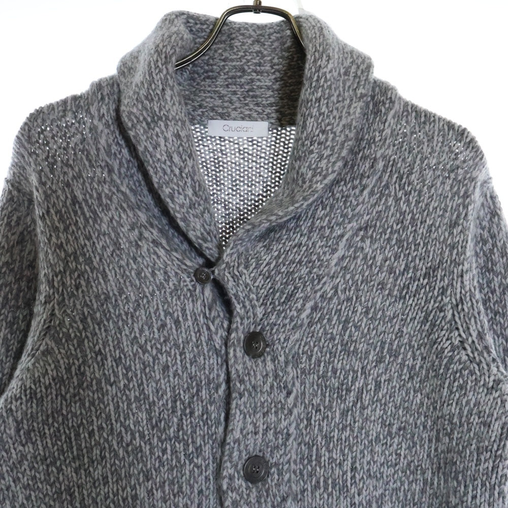 Cruciani(クルチアーニ) ショールカラー カシミヤ ニットカーディガン グレー CU7014