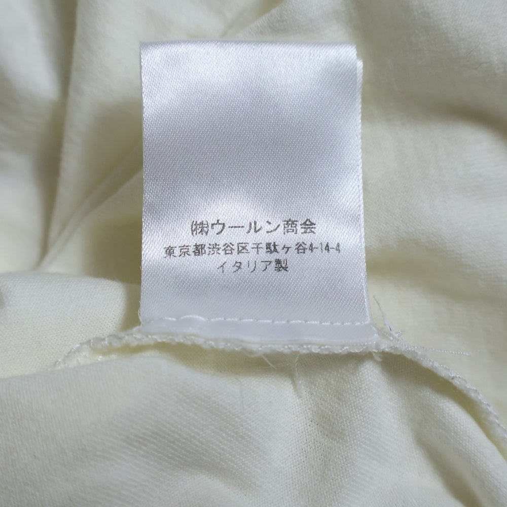 BRUNELLO CUCINELLI(ブルネロクチネリ) ロゴ刺繍 裏地ストライプ柄 スリムフィット 半袖ポロシャツ ホワイト DK92836