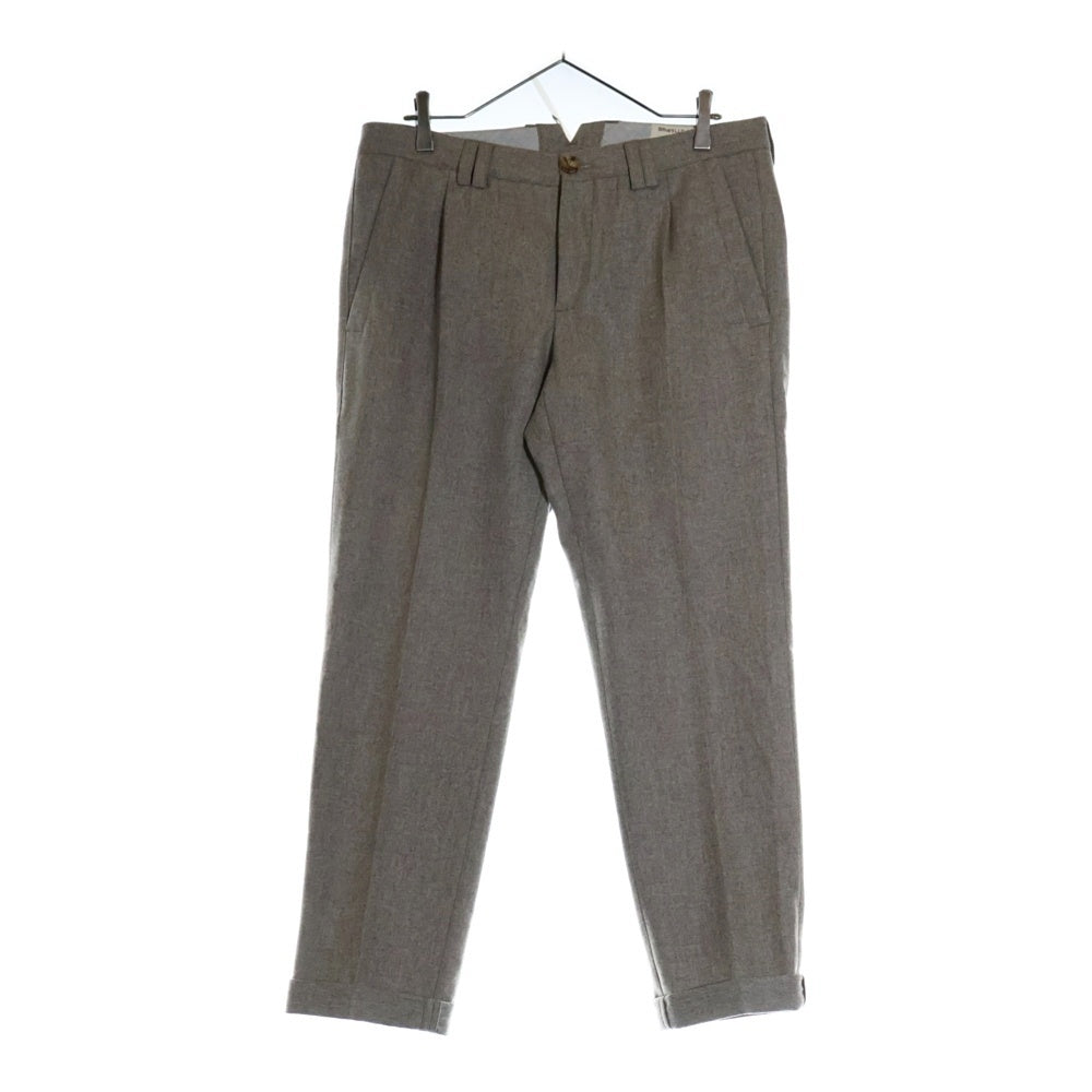 BRUNELLO CUCINELLI(ブルネロクチネリ) ウール センタープレス スラックスパンツ グレー TE91910