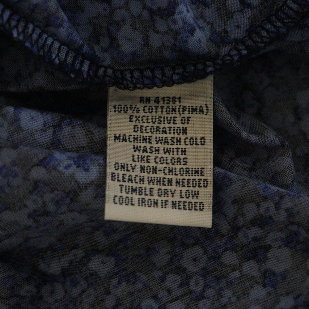 Polo GOLF Ralph Lauren(ポロゴルフラルフローレン) フロントロゴ刺繍 花柄 ハーフボタン プルオーバー 半袖シャツ ブルー