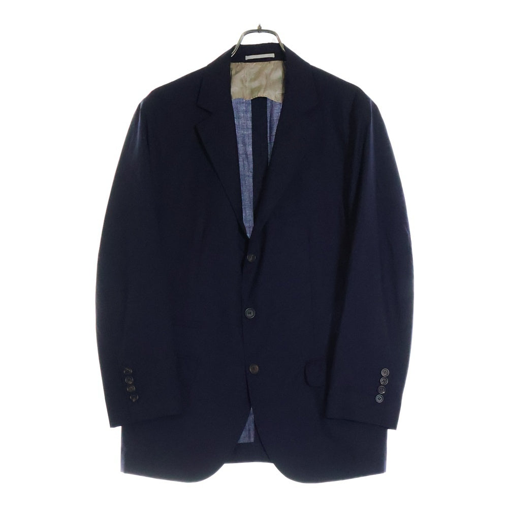 BRUNELLO CUCINELLI(ブルネロクチネリ) コットン ウール 3B ノッチドラペル テーラードジャケット ネイビーDK92502