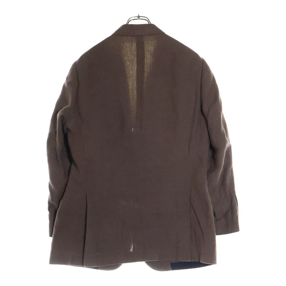BRUNELLO CUCINELLI(ブルネロクチネリ) ノッチドラペル リネン シングルテーラードジャケット ブラウン