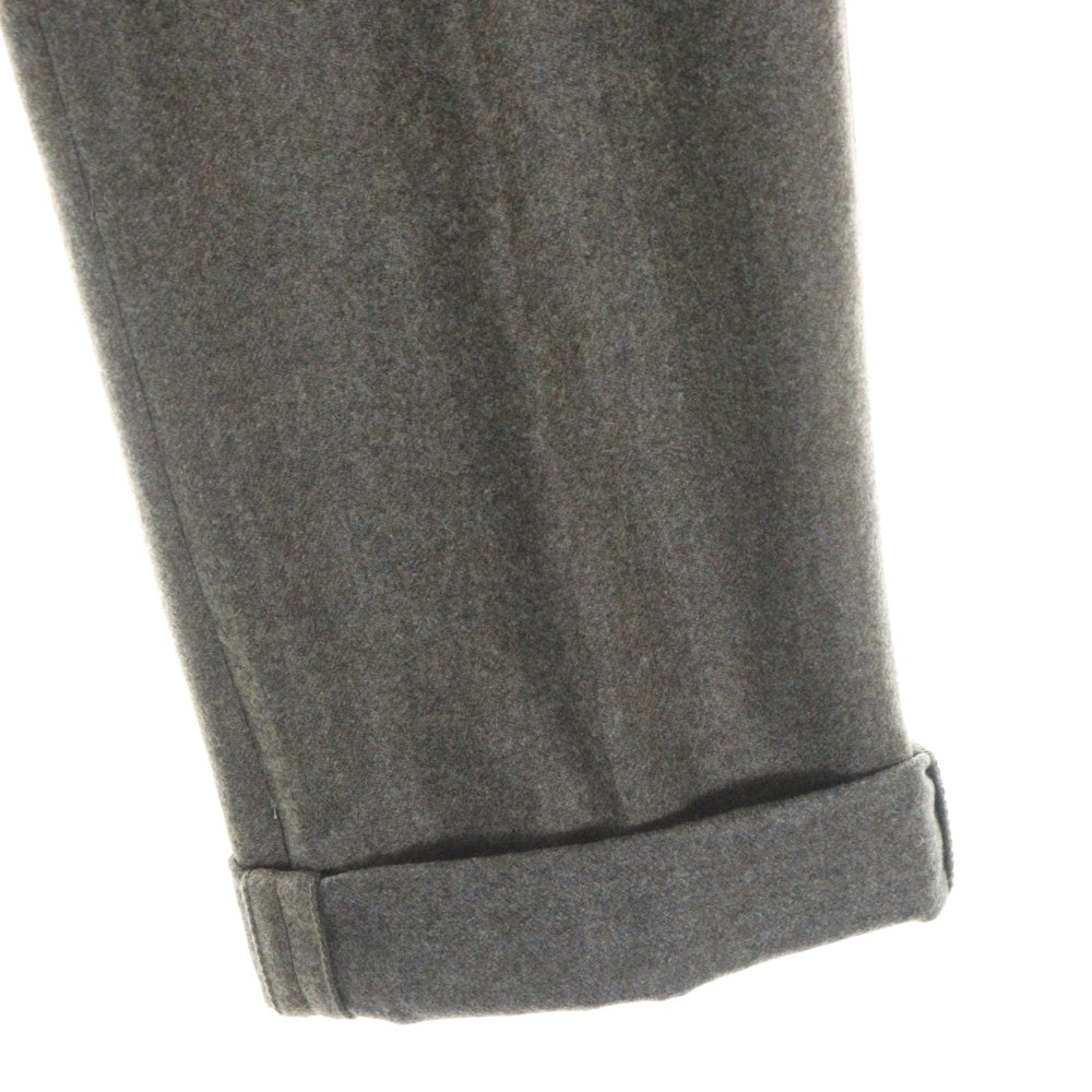 BRUNELLO CUCINELLI(ブルネロクチネリ) センタープレス ジップフライ ウール テーパード スラックスパンツ グレージュ
