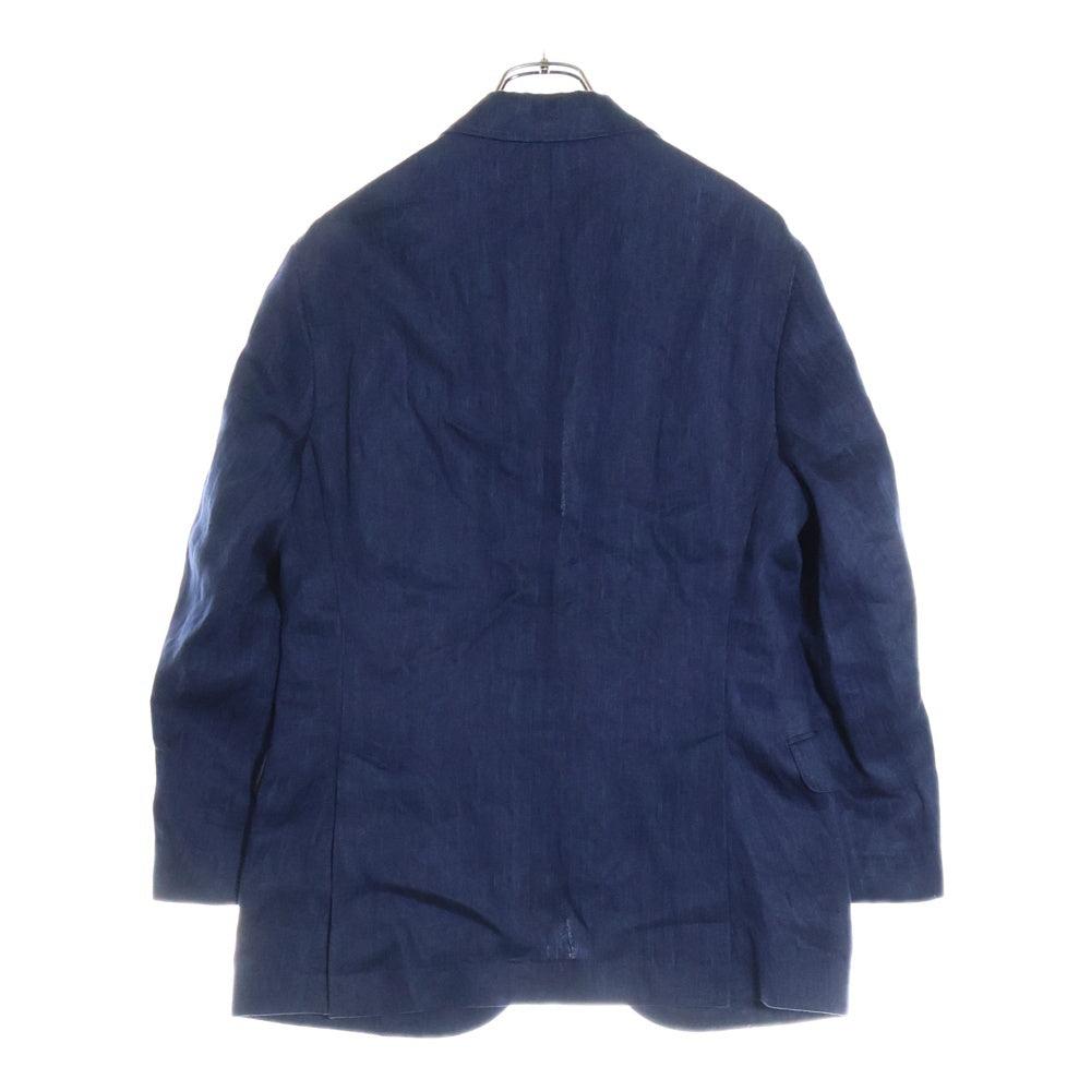 BRUNELLO CUCINELLI(ブルネロクチネリ) ノッチドラペル リネン シングルテーラードジャケット ネイビー