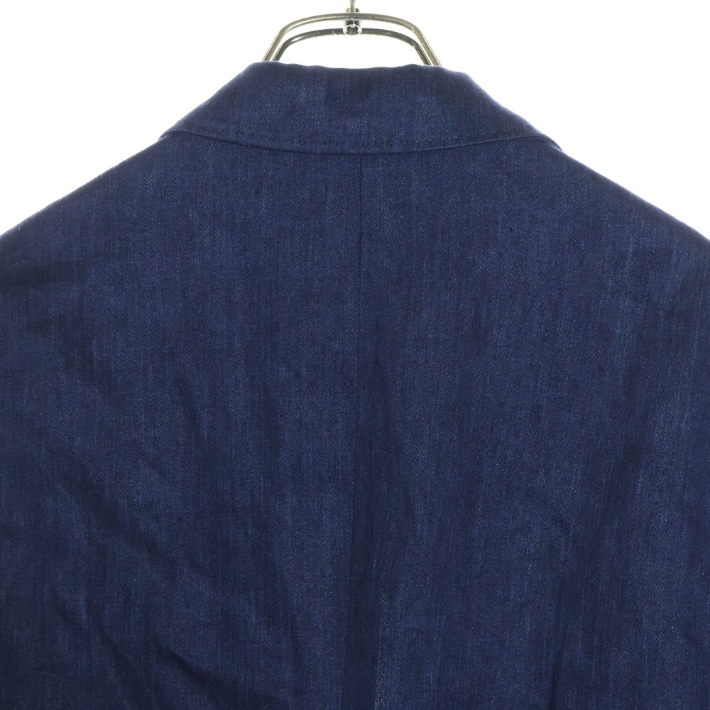 BRUNELLO CUCINELLI(ブルネロクチネリ) ノッチドラペル リネン シングルテーラードジャケット ネイビー