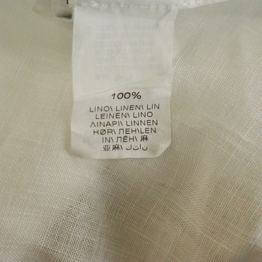 BRUNELLO CUCINELLI(ブルネロクチネリ) カッタウェイカラー リネン 半袖ドレスシャツ ホワイト
