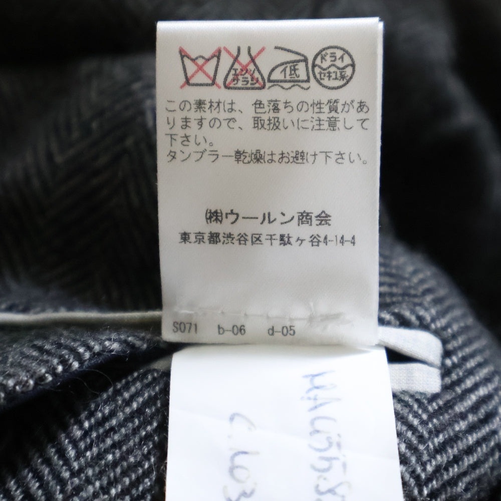 BRUNELLO CUCINELLI(ブルネロクチネリ) ヘリンボーン ノッチドラペル カシミヤ シングルテーラードジャケット グレー