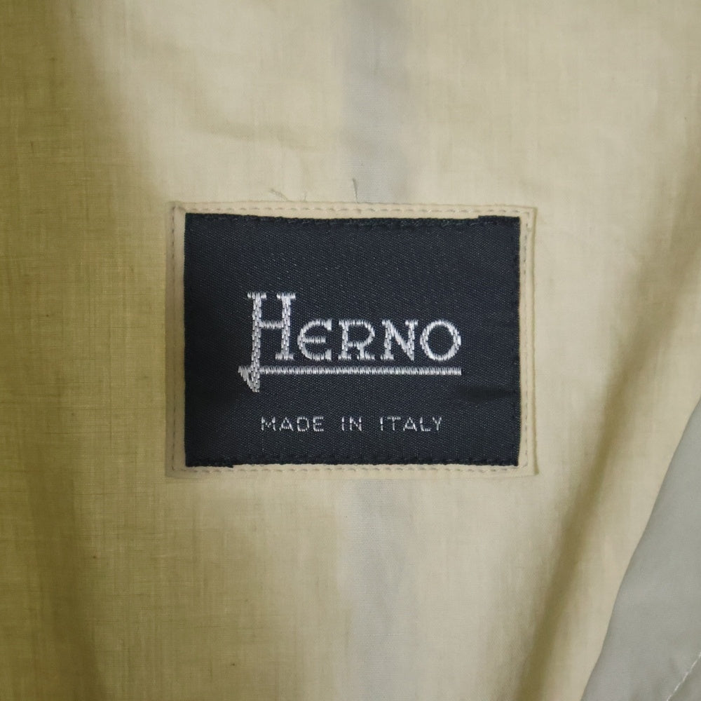 HERNO(ヘルノ) コットン ロング ステンカラーコート ベージュ