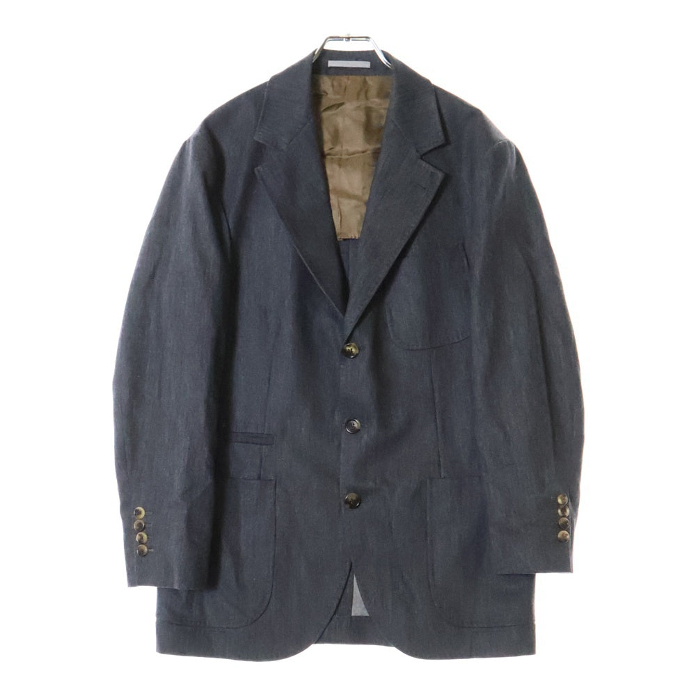 BRUNELLO CUCINELLI(ブルネロクチネリ) ウール 3B ノッチドラペル シングルテーラードジャケット グレー