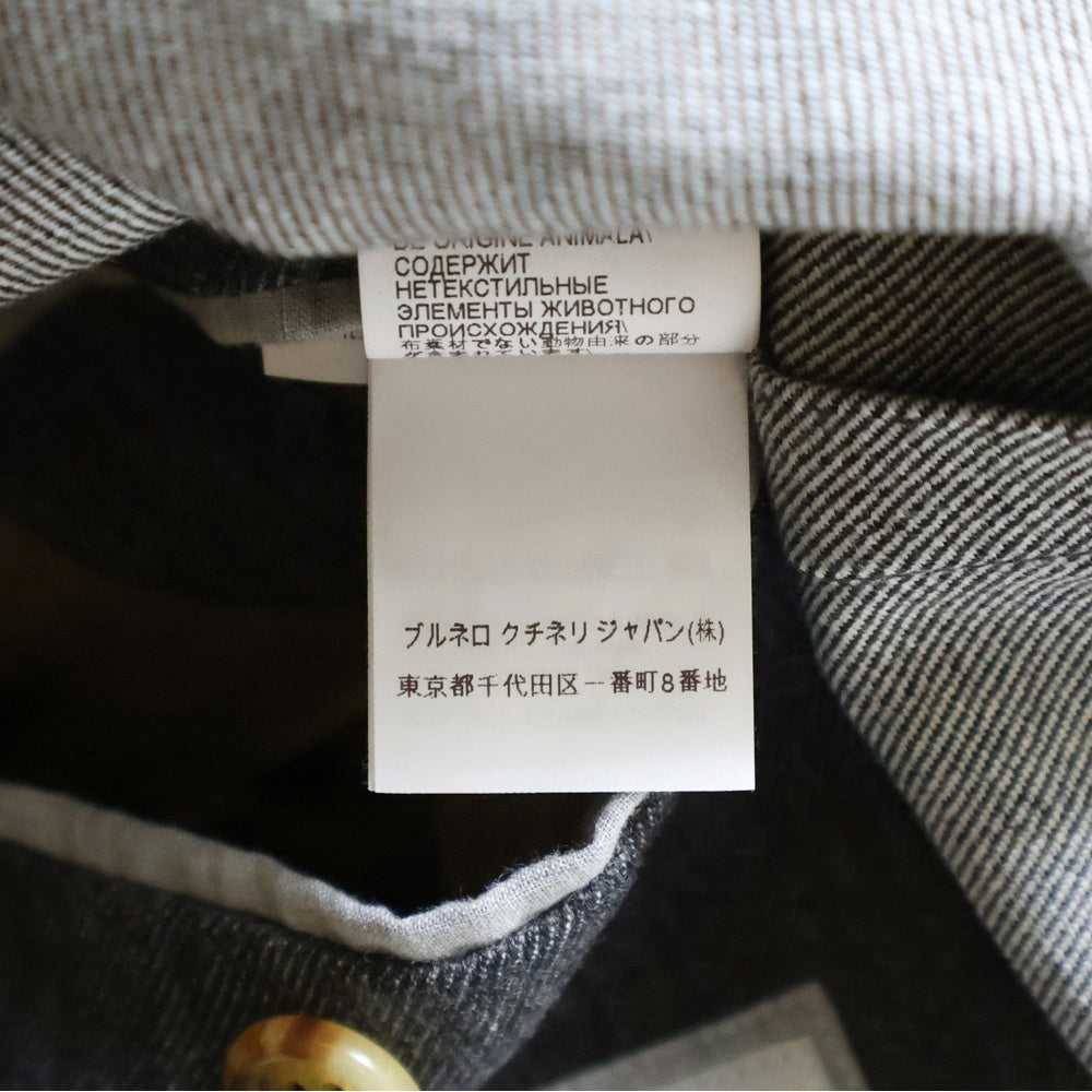 BRUNELLO CUCINELLI(ブルネロクチネリ) ウール 3B ノッチドラペル シングルテーラードジャケット グレー