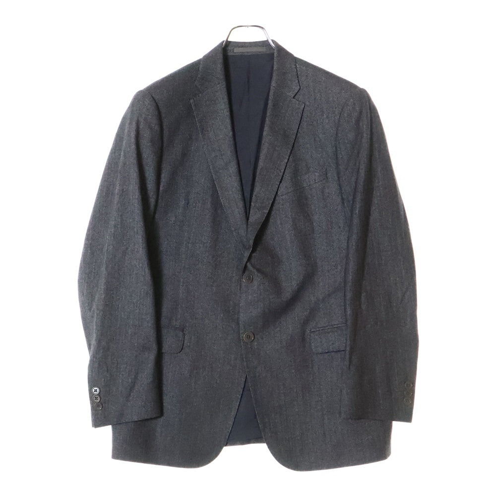ARMANI COLLEZIONI(アルマーニ コレツィオーニ) ヘリンボーン ノッチドラペル シングルテーラードジャケット グレー 1B85V0