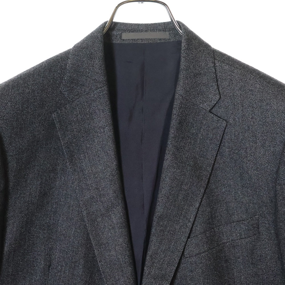 ARMANI COLLEZIONI(アルマーニ コレツィオーニ) ヘリンボーン ノッチドラペル シングルテーラードジャケット グレー 1B85V0