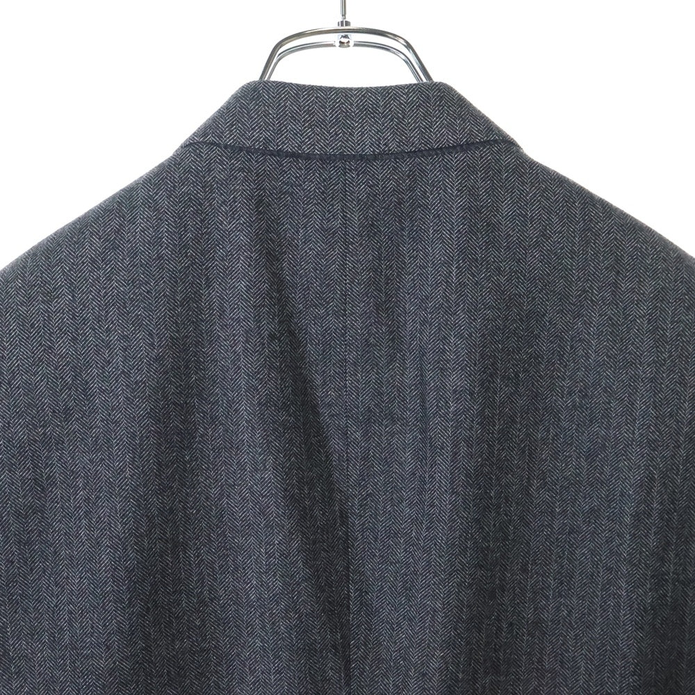 ARMANI COLLEZIONI(アルマーニ コレツィオーニ) ヘリンボーン ノッチドラペル シングルテーラードジャケット グレー 1B85V0