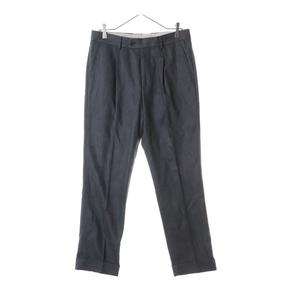 BRUNELLO CUCINELLI(ブルネロクチネリ) センタープレス ジップアップ ウール スラックスパンツ グレー
