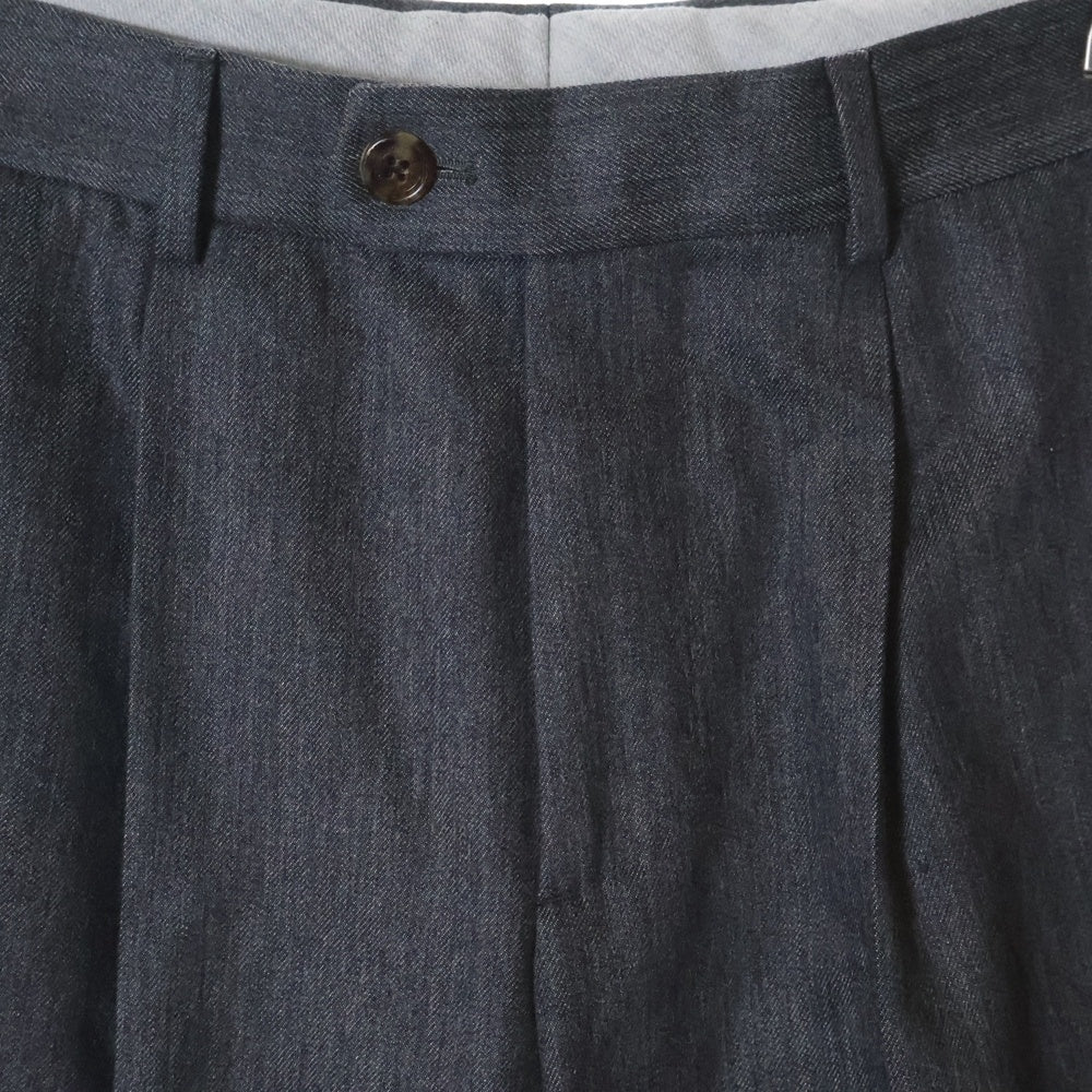 BRUNELLO CUCINELLI(ブルネロクチネリ) センタープレス ジップアップ ウール スラックスパンツ グレー
