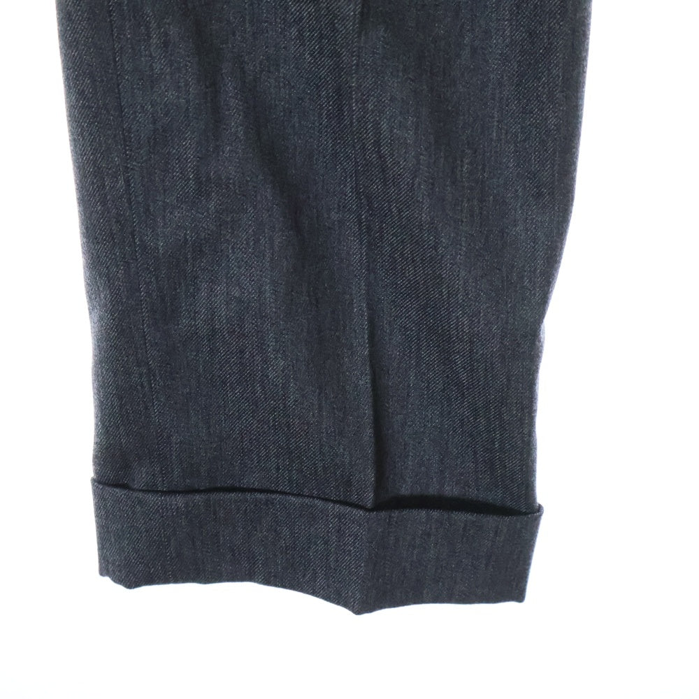 BRUNELLO CUCINELLI(ブルネロクチネリ) センタープレス ジップアップ ウール スラックスパンツ グレー