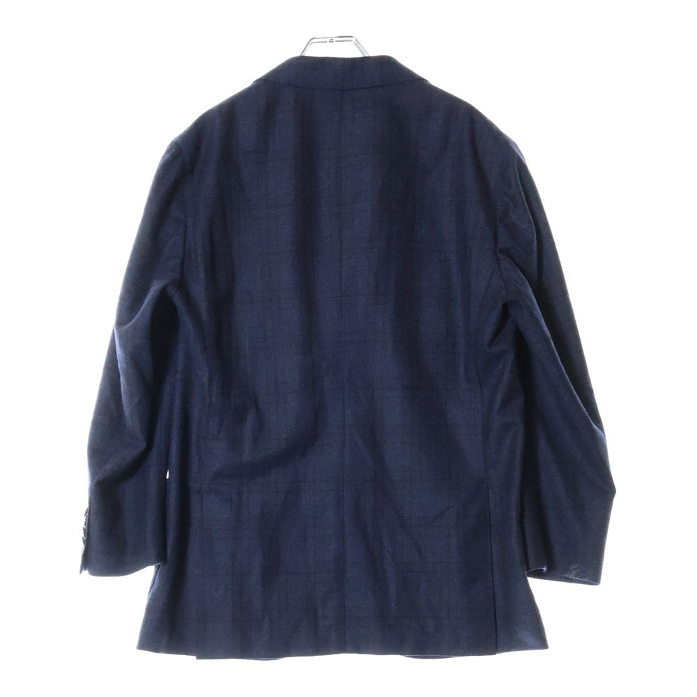 BARBA NAPOLI(バルバ ナポリ) グレンチェック 総柄ライニング 3B シングルテーラードジャケット ネイビー GM8_ 5080001