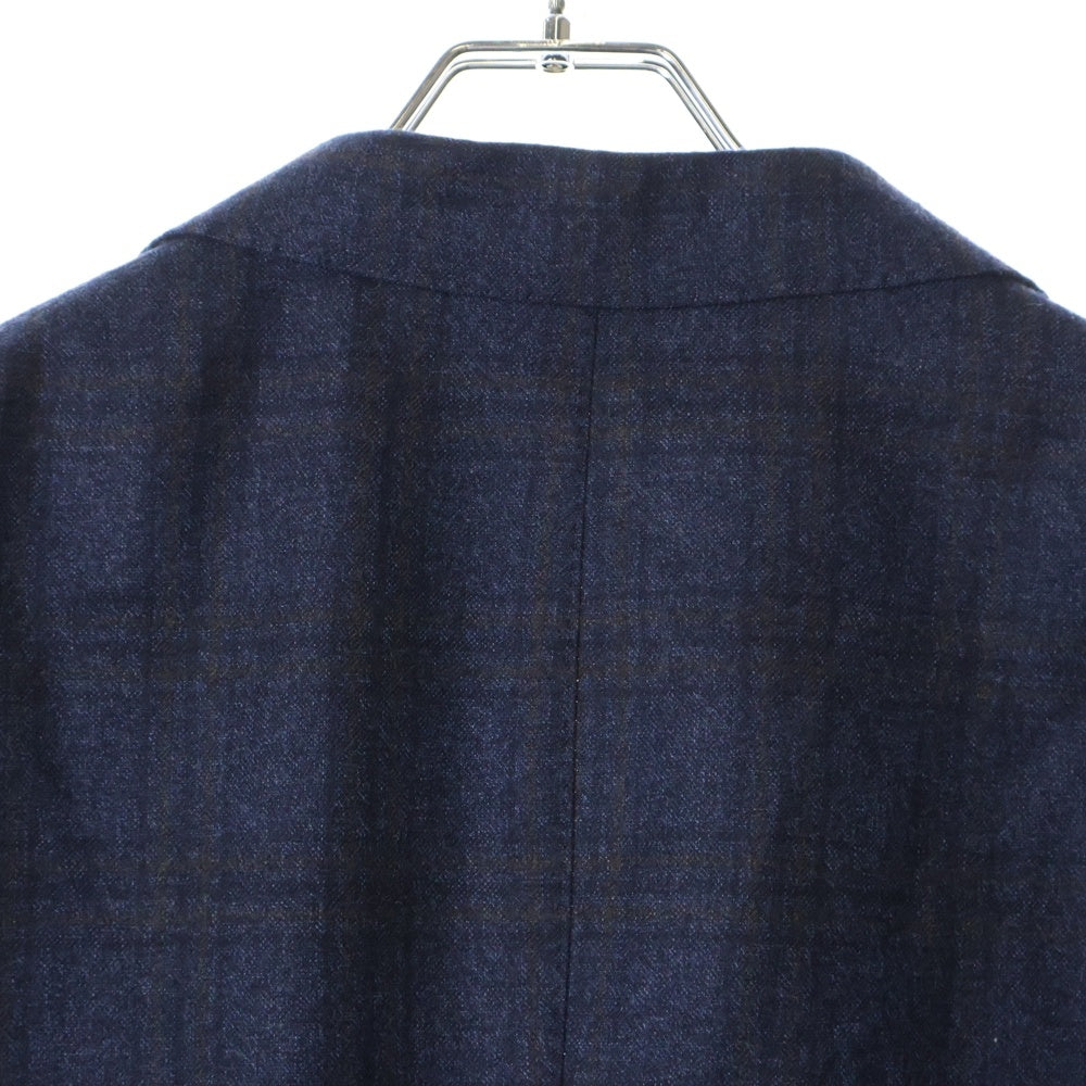 BARBA NAPOLI(バルバ ナポリ) グレンチェック 総柄ライニング 3B シングルテーラードジャケット ネイビー GM8_ 5080001