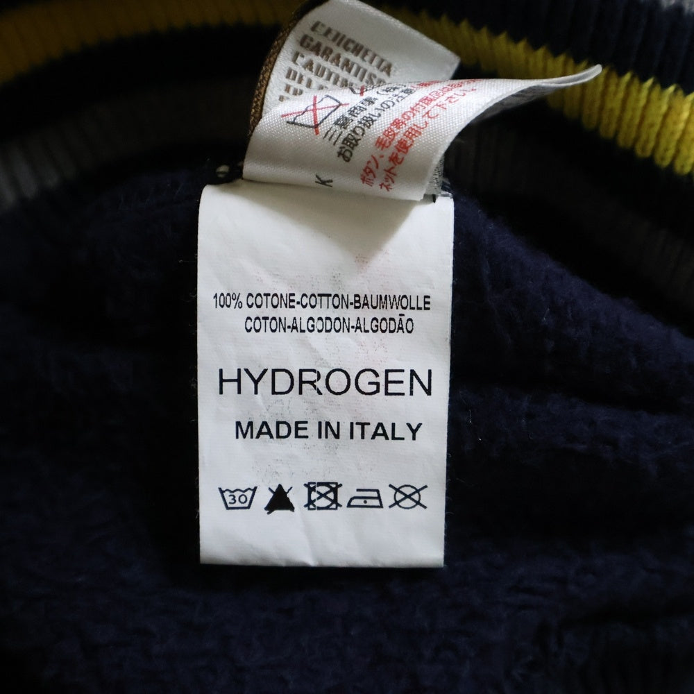 HYDROGEN(ハイドロゲン) PURE SWEATSHIRT 裏起毛 スウェット ジップアップ パーカー ネイビー