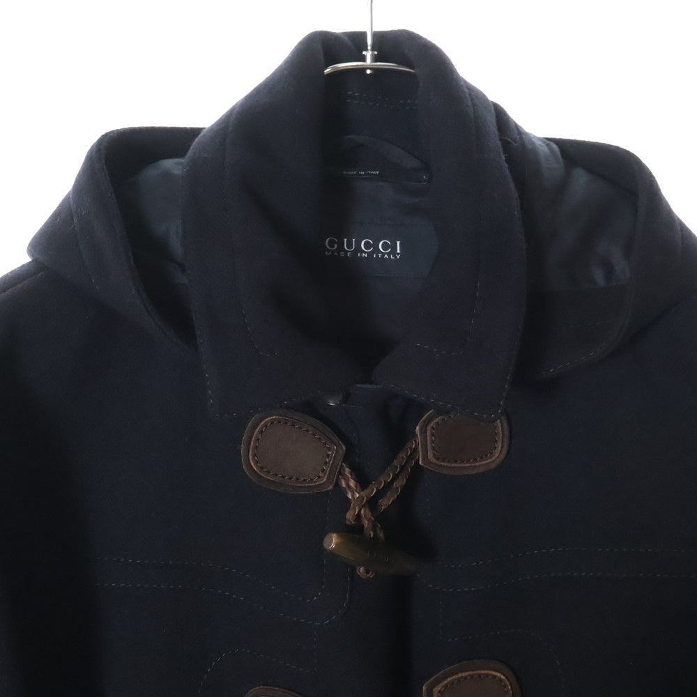 GUCCI(グッチ) エルボーパッチ付き ウール ダッフルコート ブラック 293006 Z2957