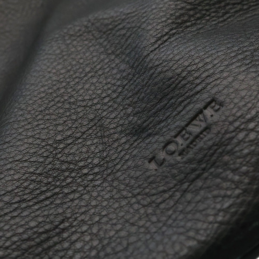 LOEWE(ロエベ) エンボスロゴ 2WAY レザー ハンドバッグ トートバッグ ショルダーバッグ ブラック