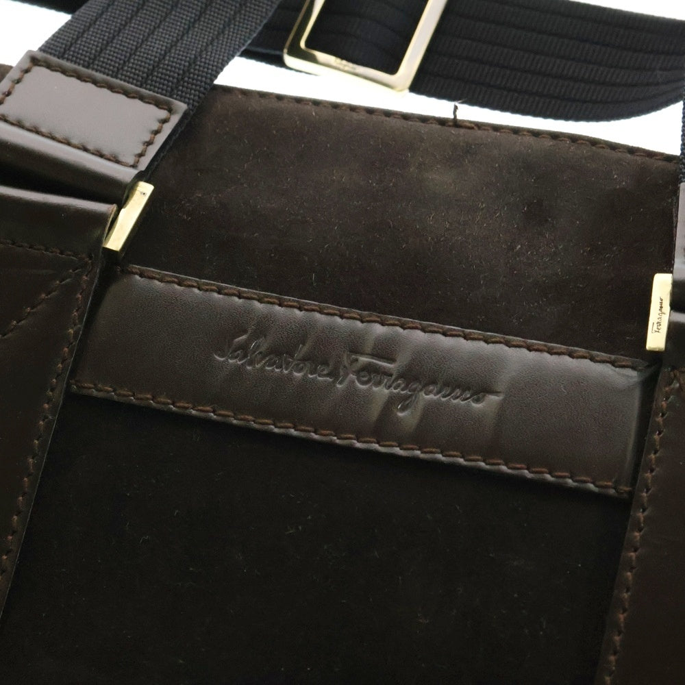 Salvatore Ferragamo(サルヴァトーレ フェラガモ) スウェードレザー 2WAY ショルダーバッグ ハンドバッグ トートバッグ ブラウン DS-243506
