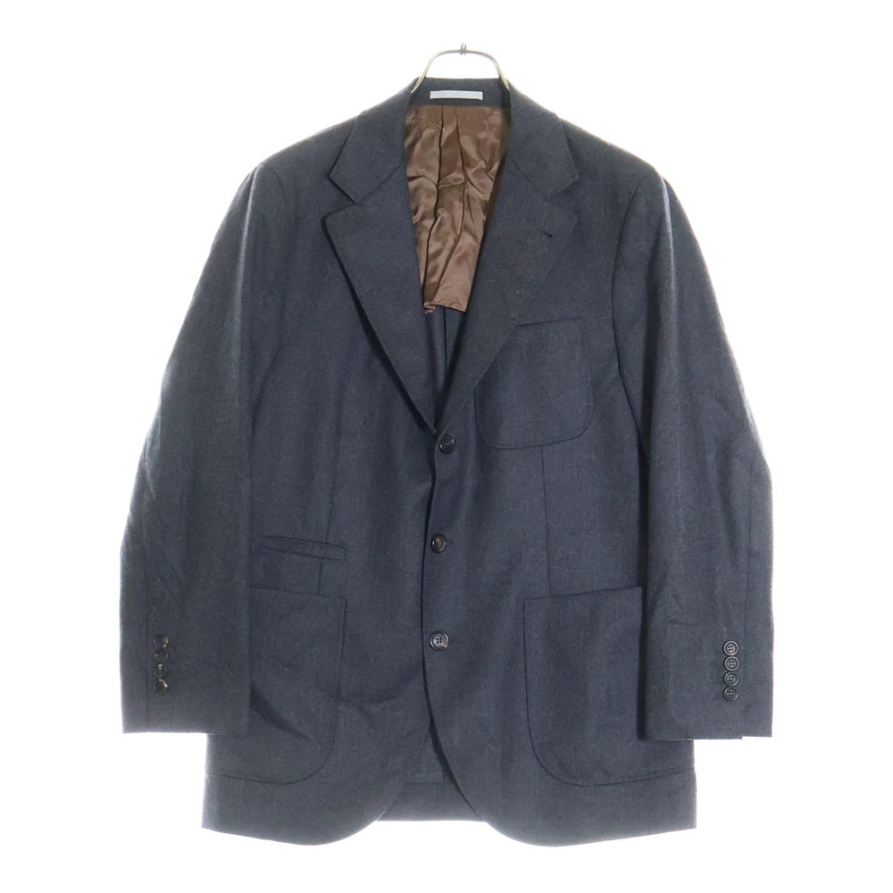 BRUNELLO CUCINELLI(ブルネロクチネリ) ピーグドラペル 3B ウール テーラードジャケット グレー