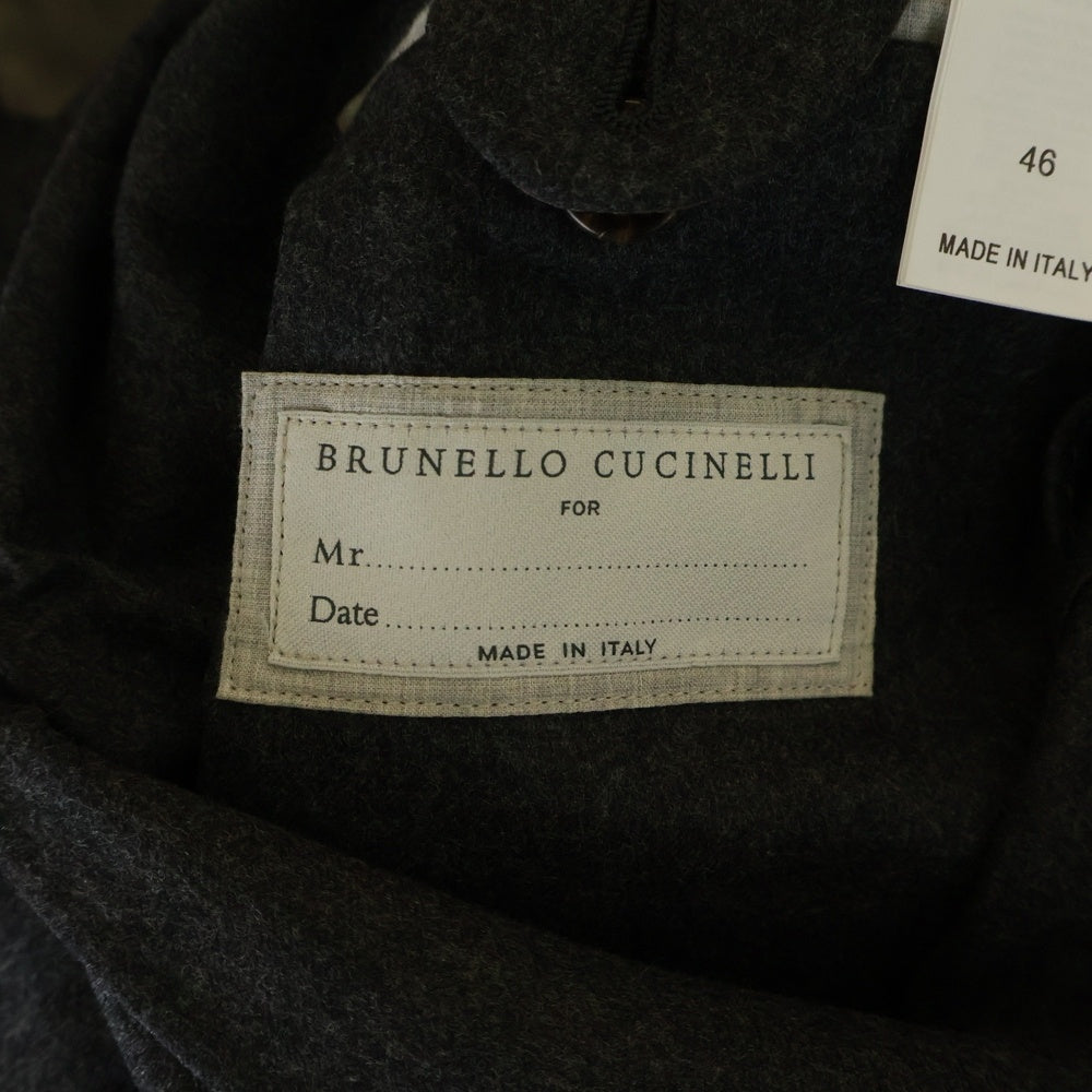 BRUNELLO CUCINELLI(ブルネロクチネリ) ピーグドラペル 3B ウール テーラードジャケット グレー