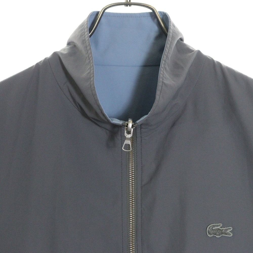 LACOSTE(ラコステ) ワッペンロゴ ポリエステル リバーシブル ジップアップ ジャケット スウィングトップ ブルゾン グレー/ブルー BH1571