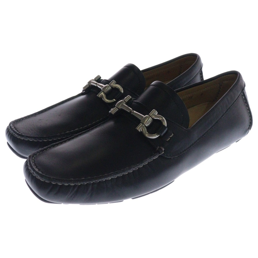 Salvatore Ferragamo(サルヴァトーレ フェラガモ) ホースビット レザー ローファー モカシン ドライビングシューズ ブラック