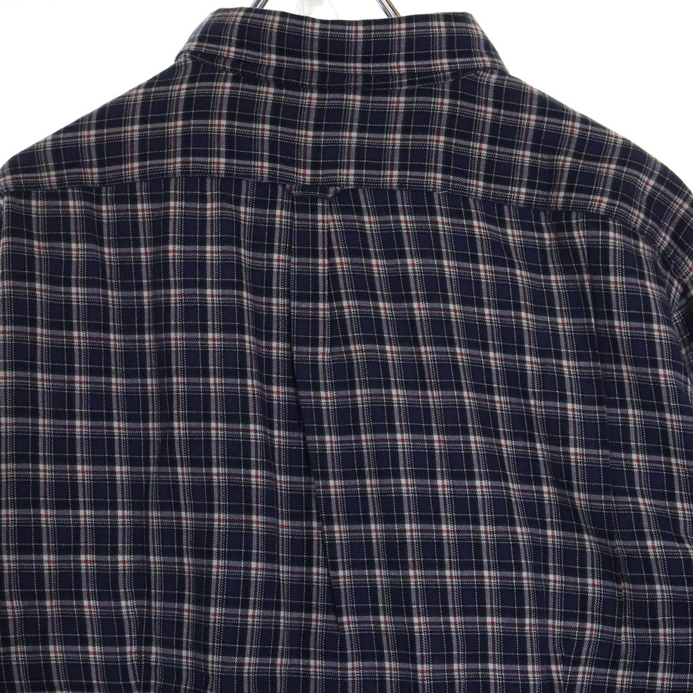 BRUNELLO CUCINELLI(ブルネロクチネリ) スリムフィット コットン チェック ボタンダウン 長袖シャツ ネイビー DE91645