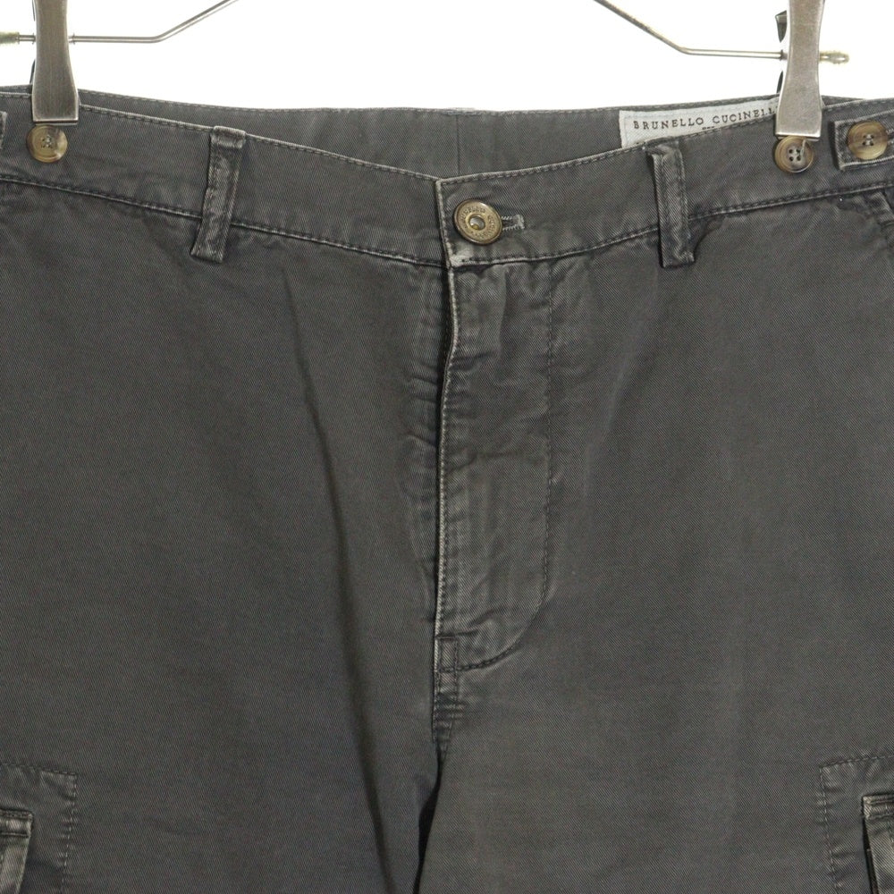 BRUNELLO CUCINELLI(ブルネロクチネリ) コットン ジップフライ カーゴ ショートパンツ ハーフパンツ ショーツ グレー DK92939