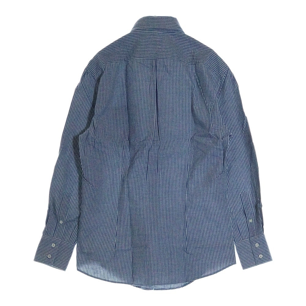 BRUNELLO CUCINELLI(ブルネロクチネリ) ギンガムチェック フロントポケット ボタンダウン 長袖シャツ ブルー