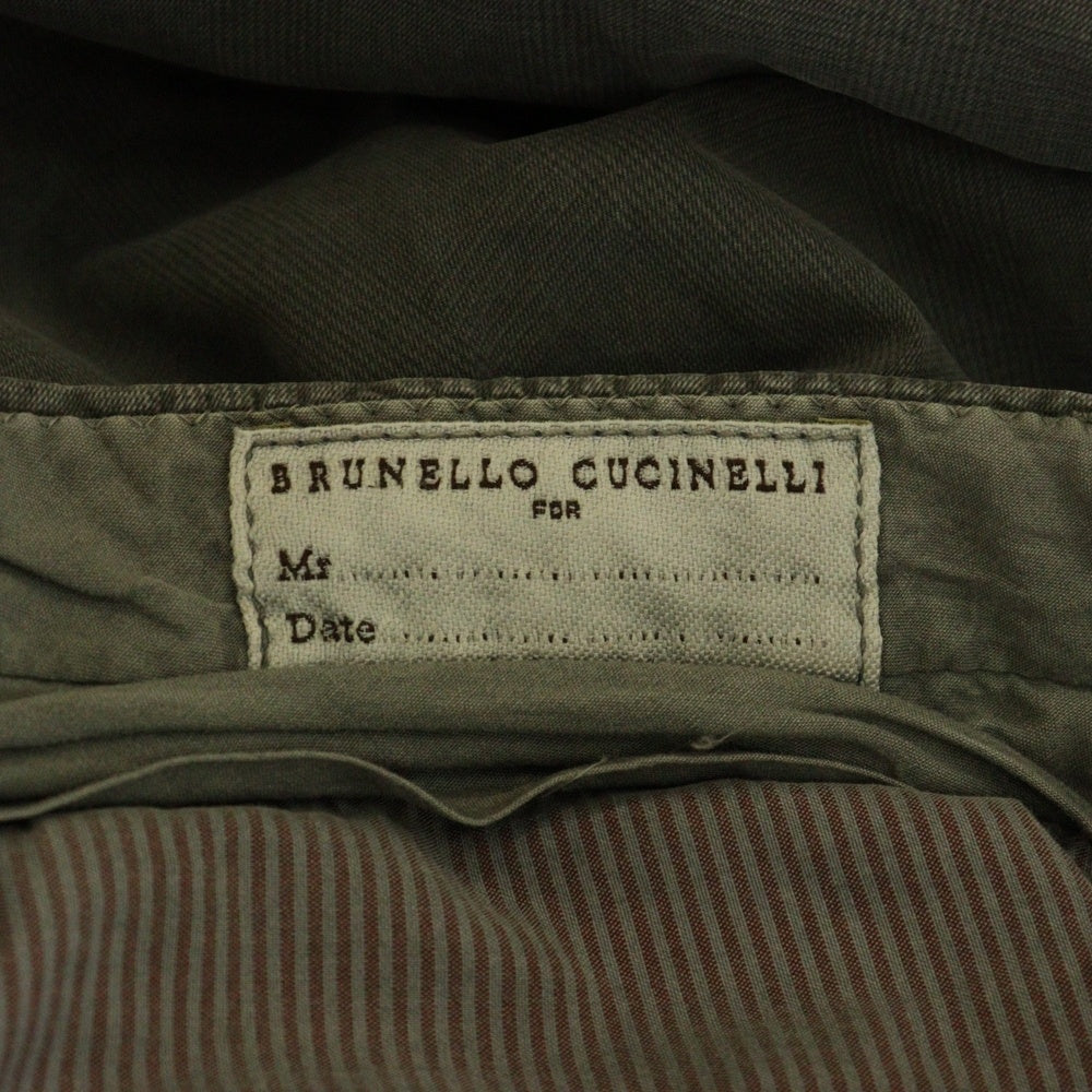 BRUNELLO CUCINELLI(ブルネロクチネリ) コットン ジップフライ カーゴパンツ グレー DK92922