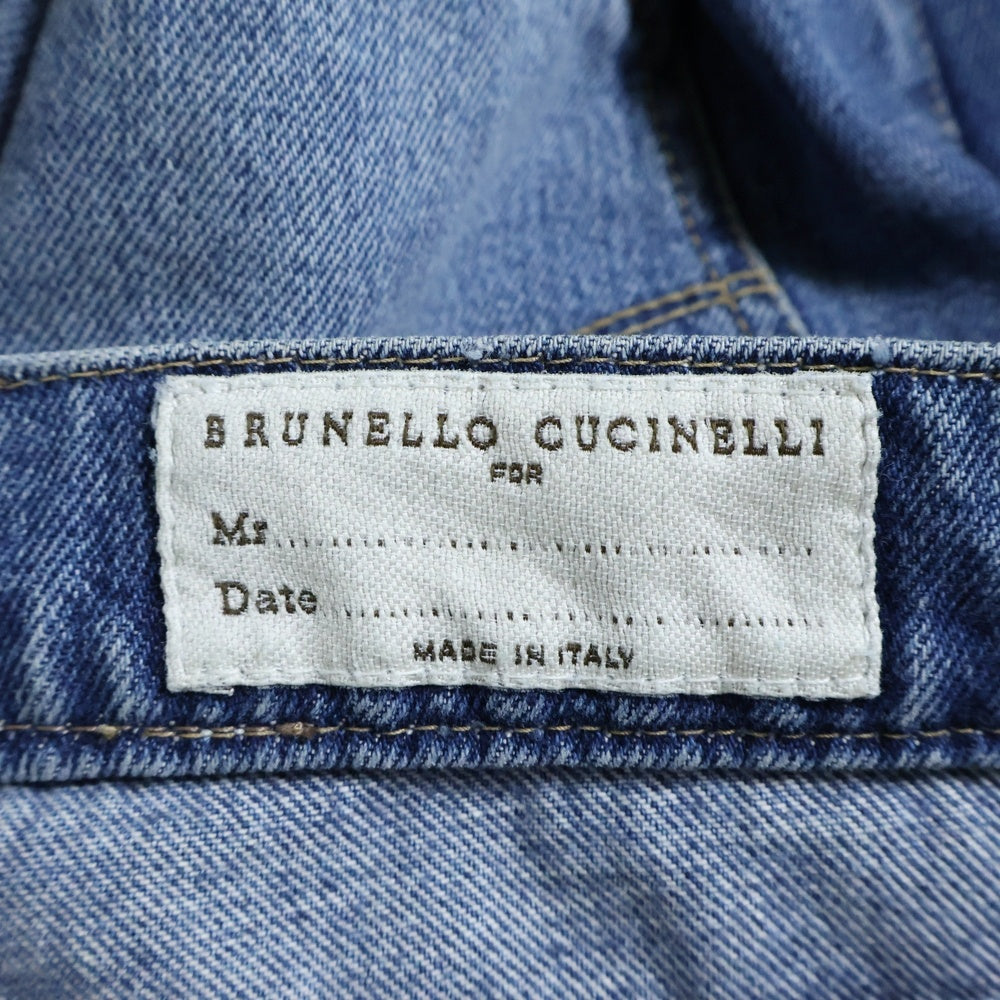 BRUNELLO CUCINELLI(ブルネロクチネリ) ボタンフライ ストレート デニムパンツ インディゴ DB91945