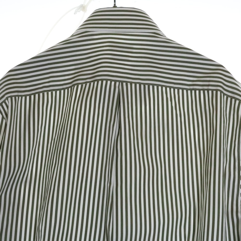 BRUNELLO CUCINELLI(ブルネロクチネリ) SLIM FIT スリムフィット コットン ストライプ 長袖シャツ ホワイト/カーキ
