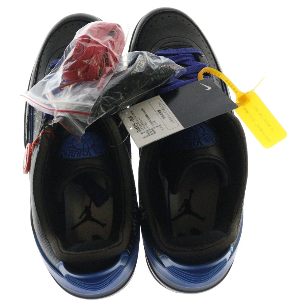 NIKE(ナイキ) ×OFF-WHITE AIR JORDAN 2 RETRO LOW SP オフホワイト エアジョーダン2 レトロ ローカットスニーカー ブラック/ブルー US11.5/29.5cm DJ4375-004