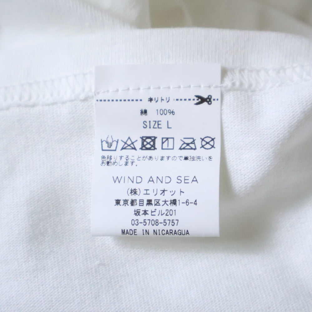 WIND AND SEA(ウィンダンシー) ×GOD SELECTION XXX T-shirt ゴッドセレクション トリプルエックス フロントロゴワッペン クルーネック半袖Tシャツ カットソー ホワイト WDS-XXX-SP-09